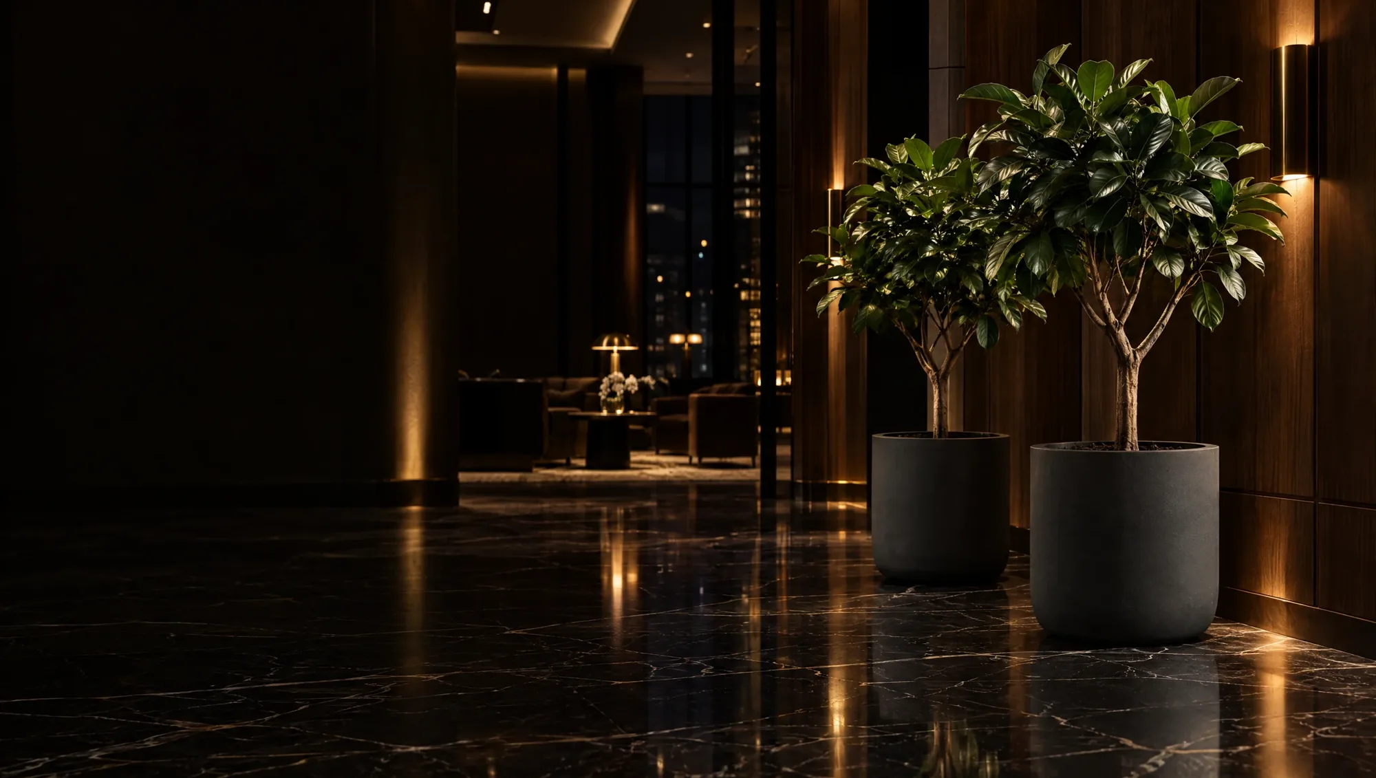 Otel lobisinde MOGRA saksılar