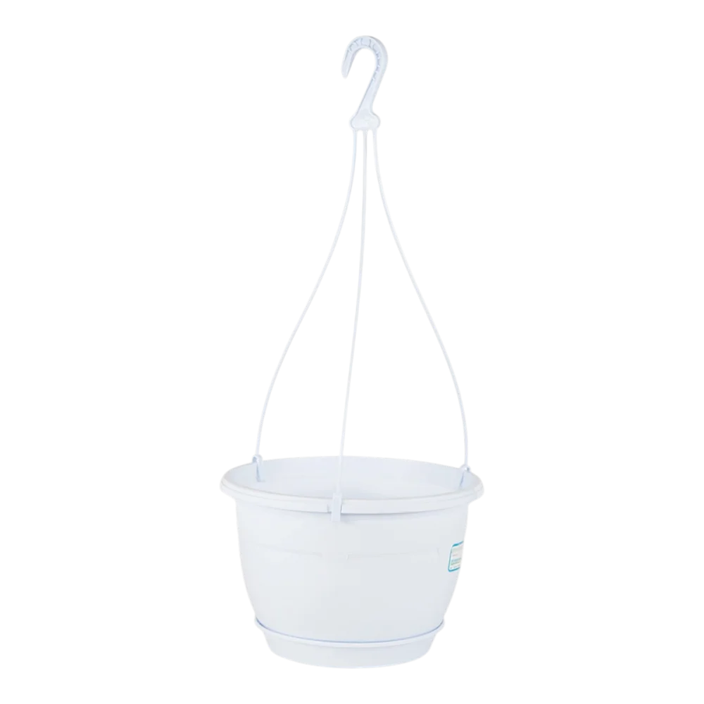Pot suspendu en macramé Safir Blanc