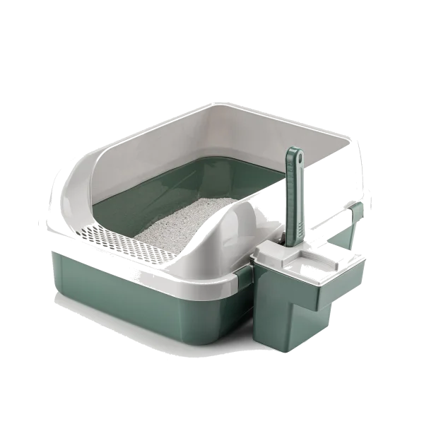 MAISON DE TOILETTE OUVERTE POUR CHAT ROOMY AVEC ACCESSOIRES